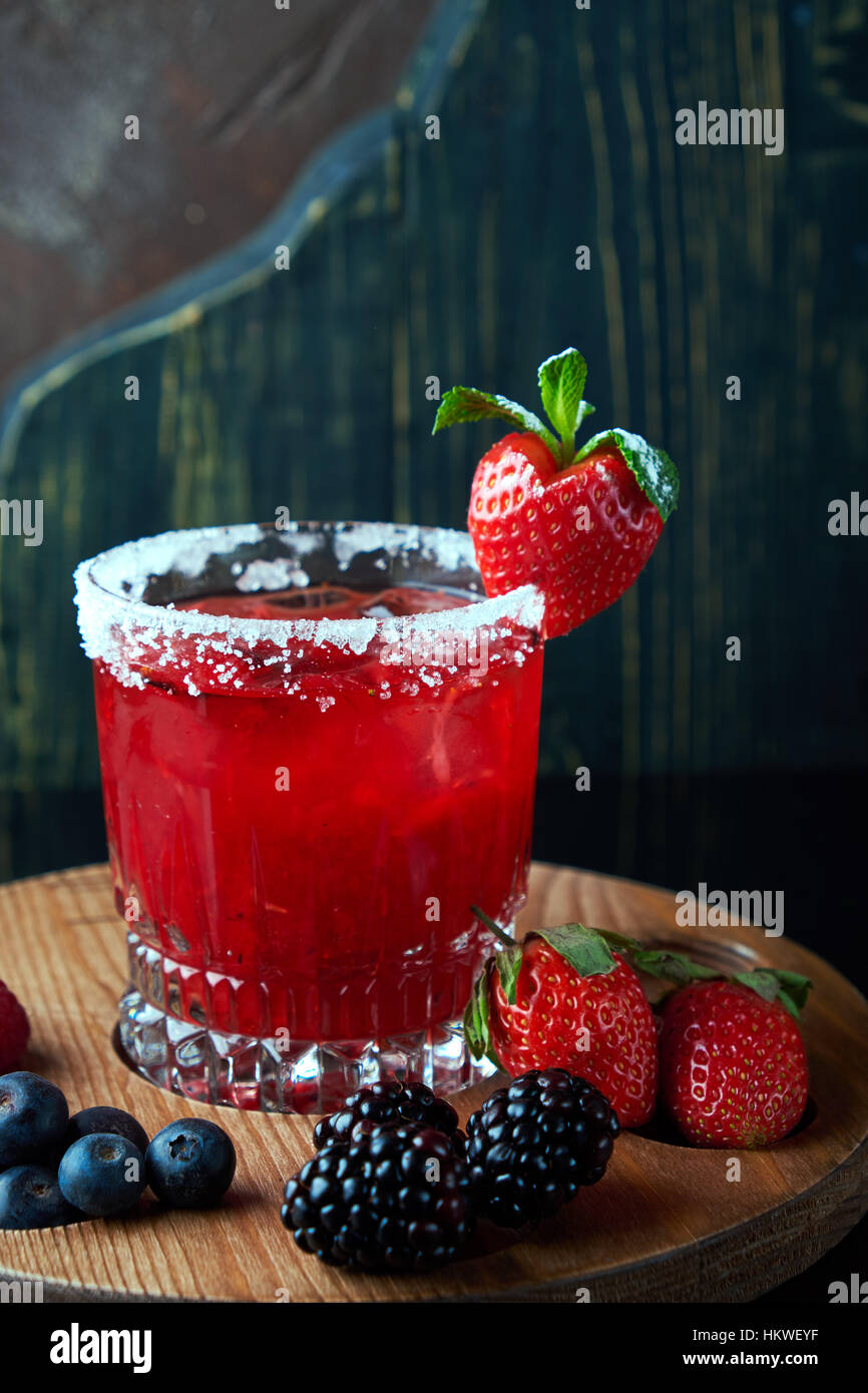 Alcoholic cocktail with berries Stock Photo