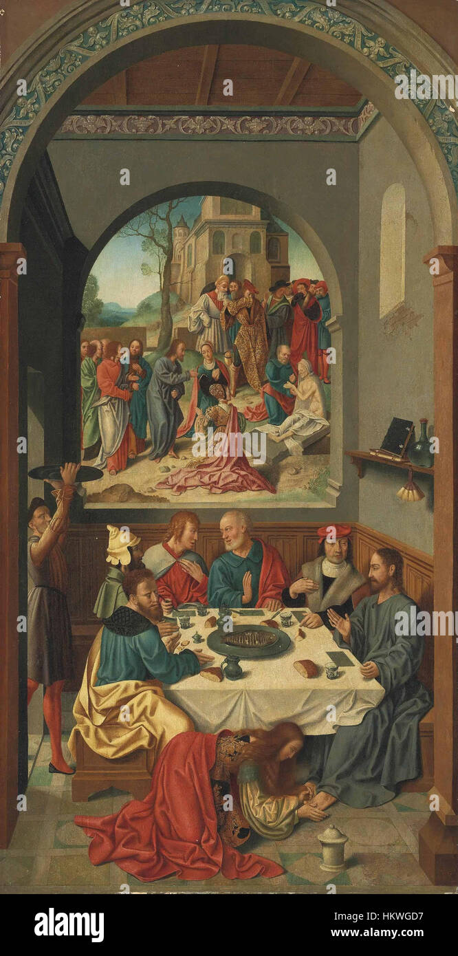 German School, 16th Century - Mary Magdalene anointing the feet of ...