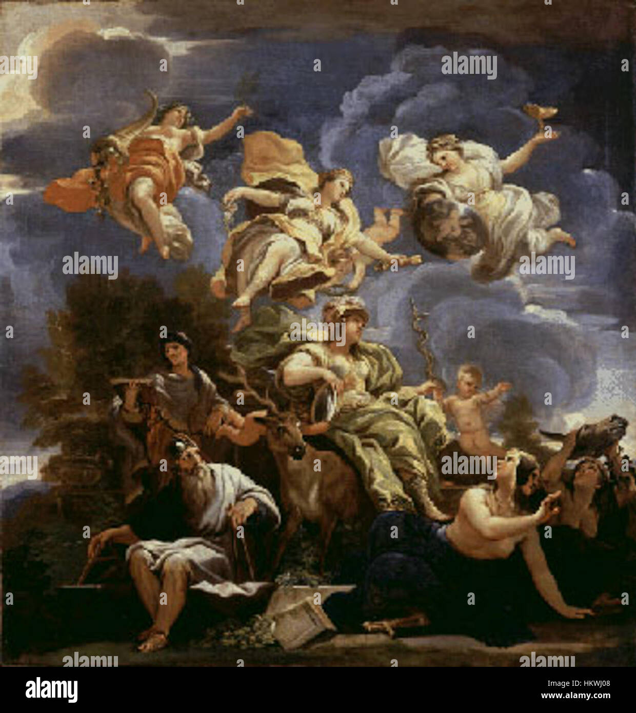 Giordano, Luca - Allegory of Prudence - 1680s Stock Photo