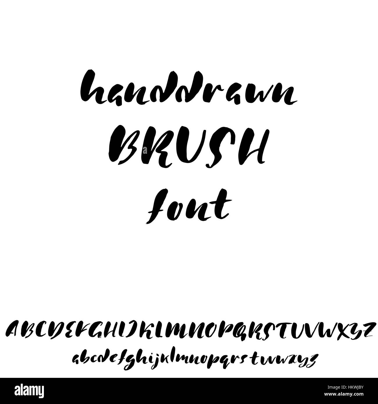 Hand drawn font made by dry brush strokes. Grunge style alphabet Stock ...