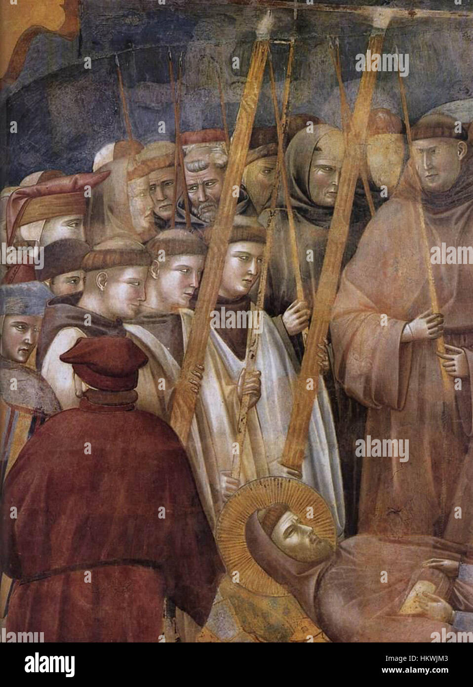 A detail from Giotto di Bondone's fresco 'Legend of St. Francis ...