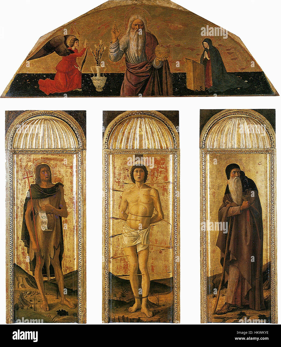 Giovanni bellini e altri, trittico di san sebastiano Stock Photo