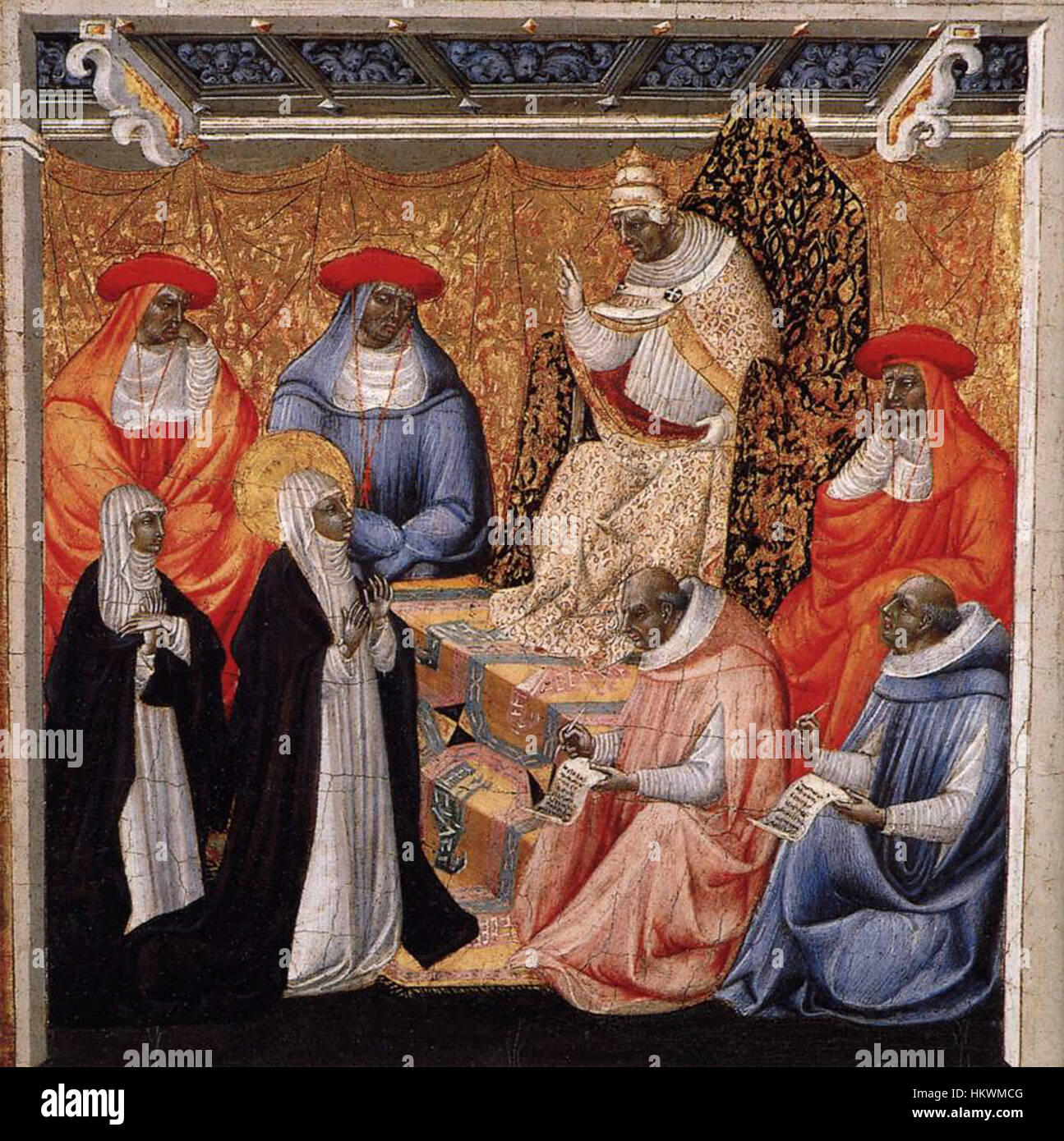 Giovanni di Paolo’s ‘St. Catherine before the Pope at Avignon’ depicts ...