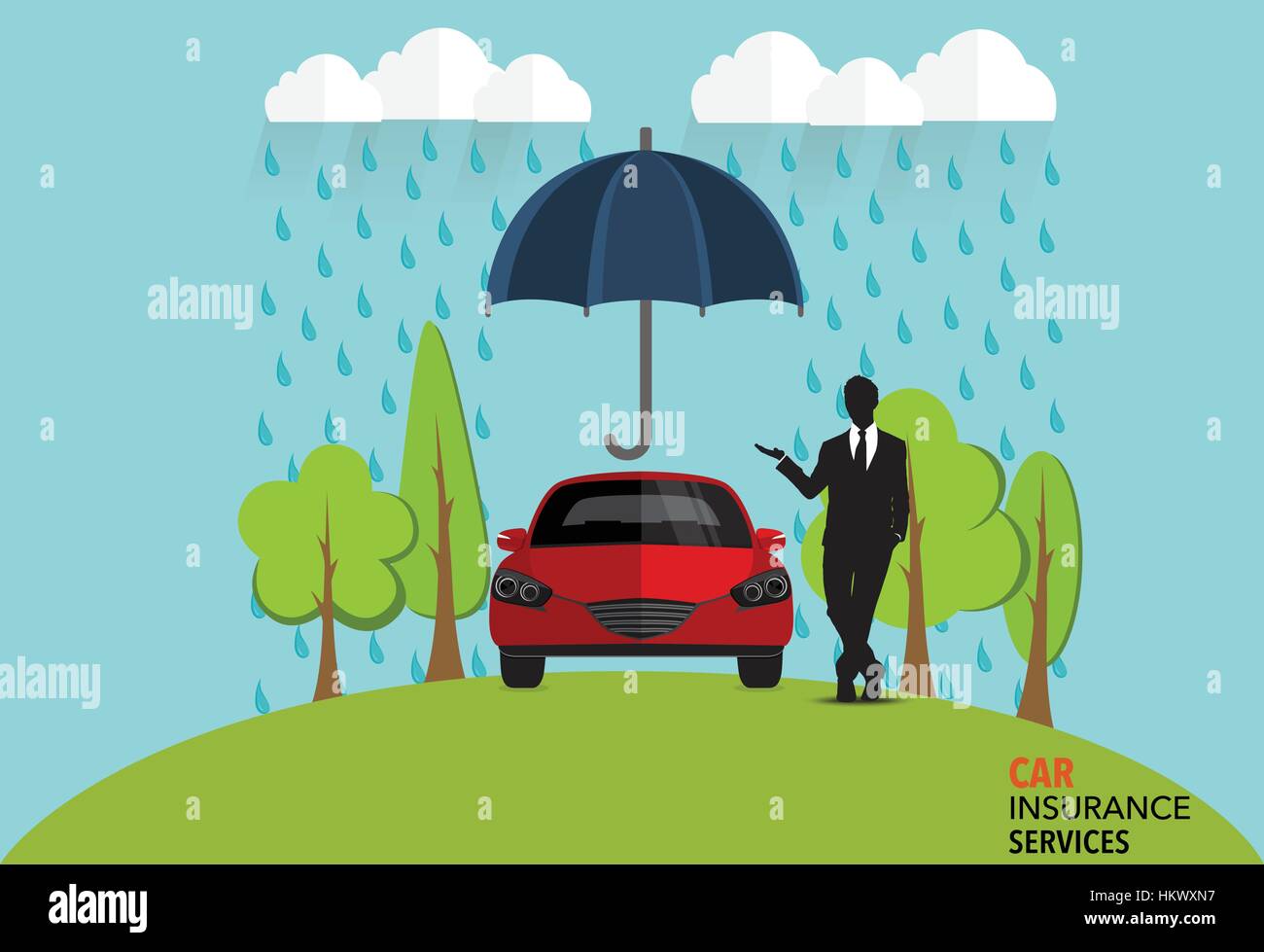 Car insurance business service. Vector illustration concept of ...