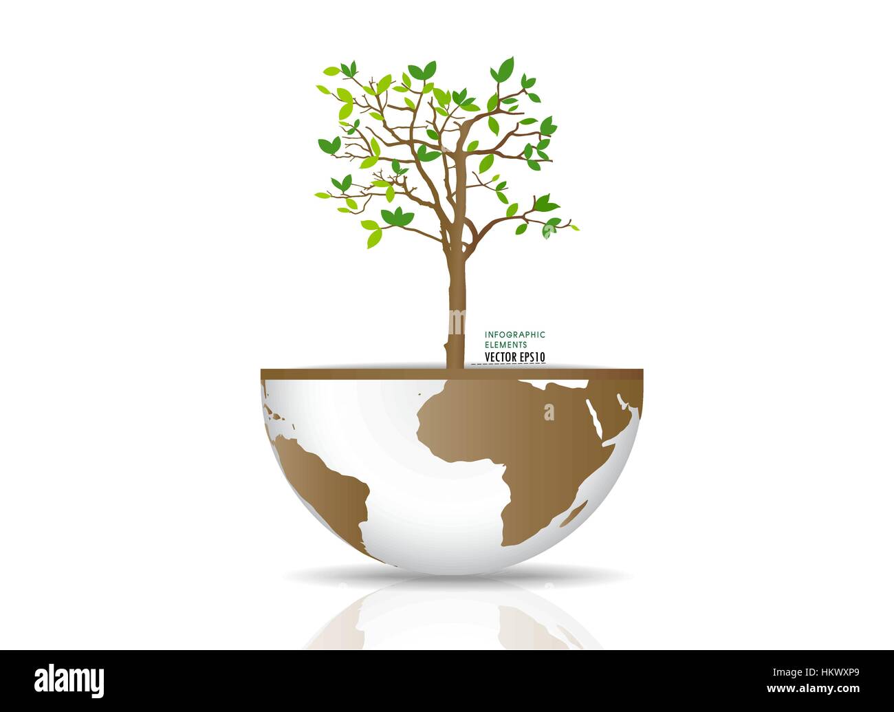 Tree on a globe. Vector illustration Stock Vector Image & Art - Alamy