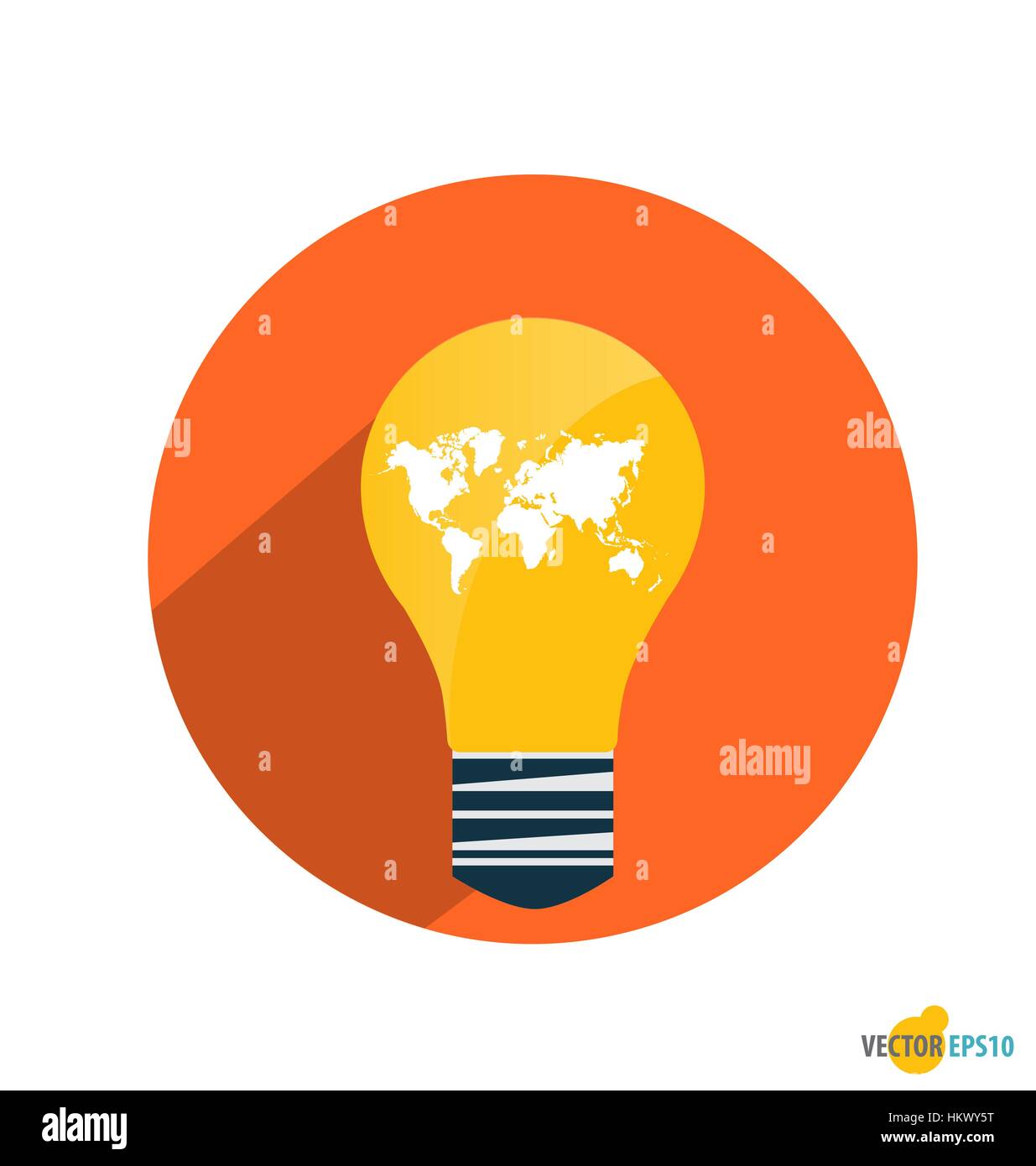 Light bulb with world map. Vector illustration Stock Vector Image & Art ...