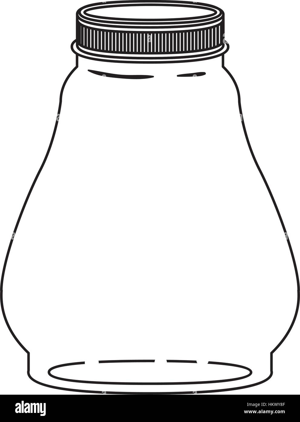 silhouette wide glass container with lid vector illustration Stock