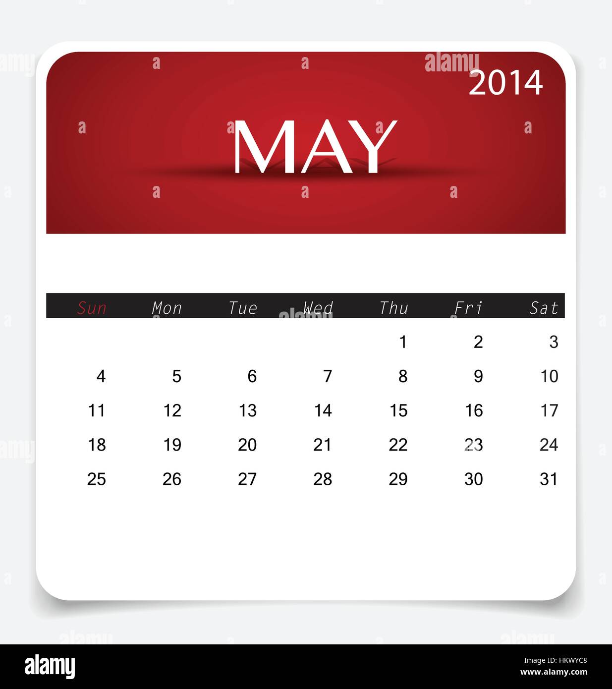 Simple 2014 calendar, May. Vector illustration Stock Vector Image &amp; Art ...