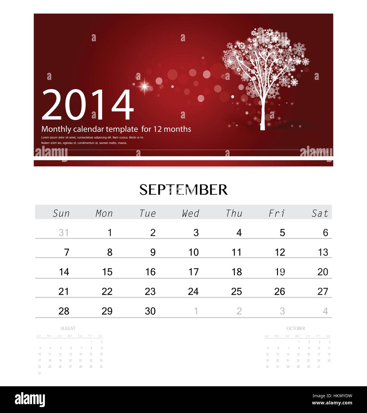 2014 Calendar Monthly Calendar