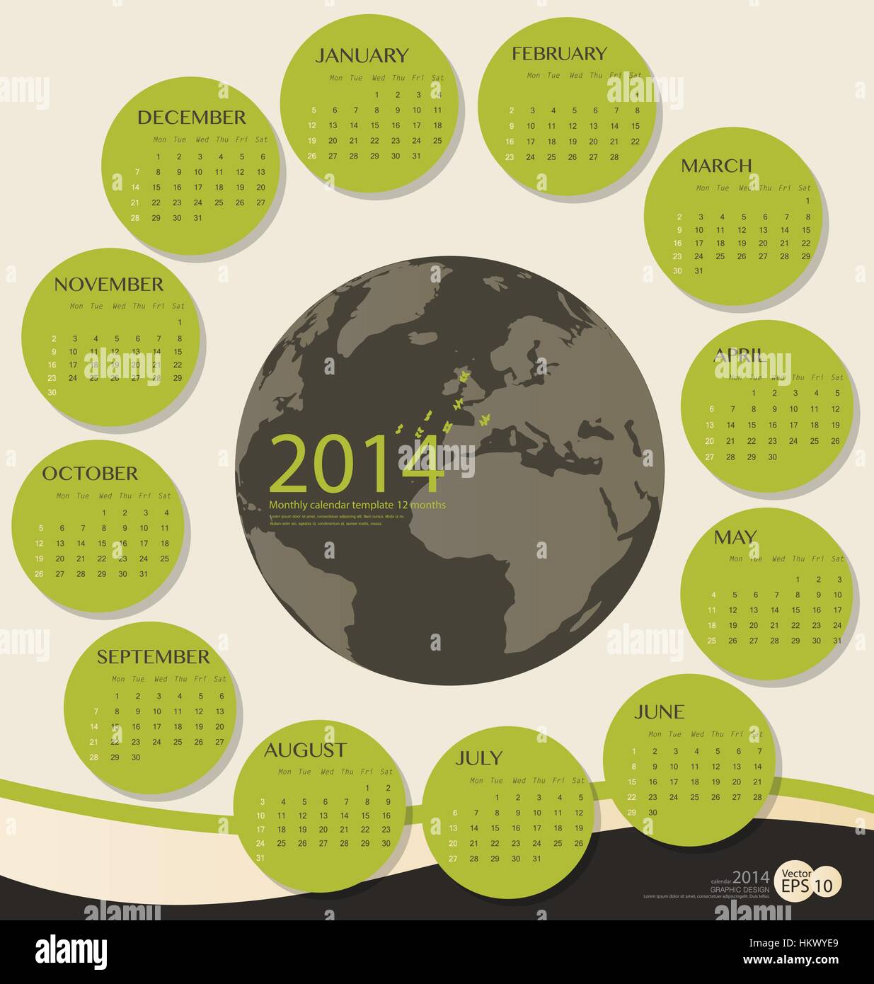2014 year calendar, vector illustration Stock Vector Image & Art - Alamy