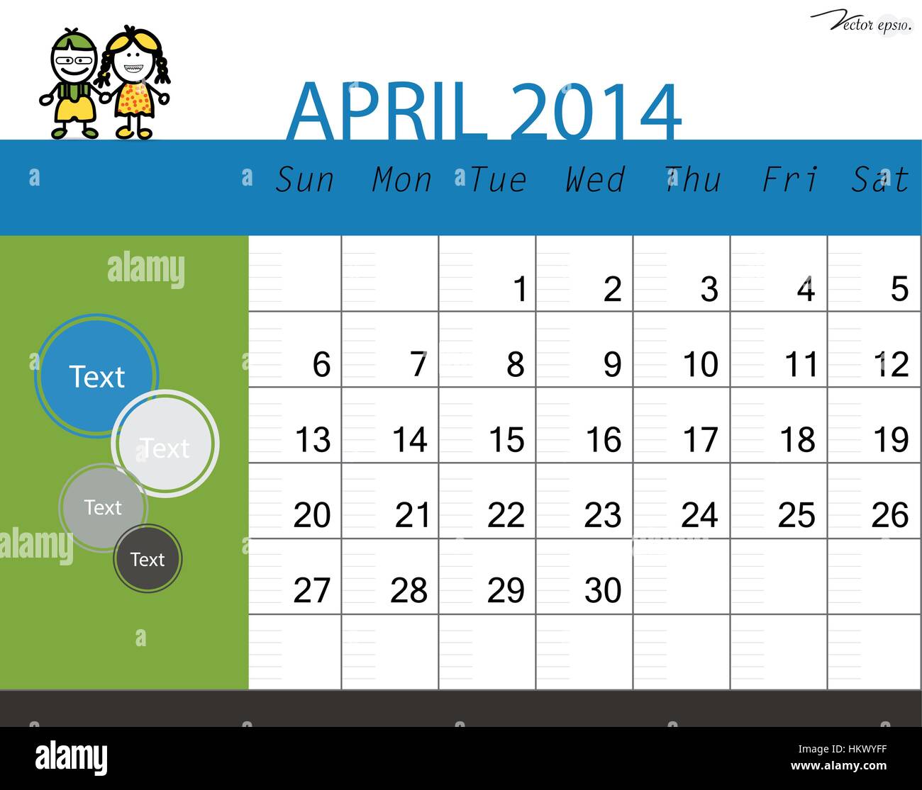2014 Calendar April 2014 Calendar April
