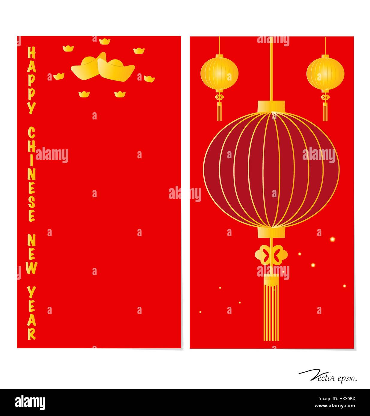 Chinese New Year Greeting Card. Vector Illustration Stock Vector Image ...