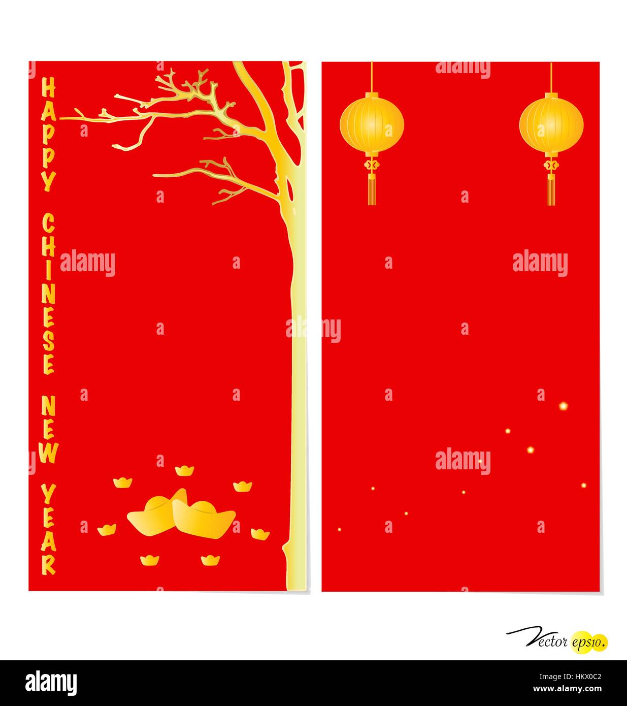 Chinese New Year Greeting Card. Vector Illustration Stock Vector Image ...