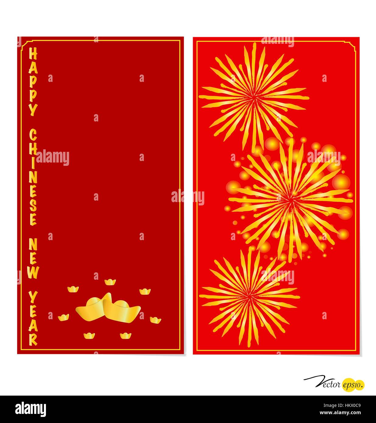 Chinese New Year Greeting Card. Vector Illustration Stock Vector Image ...