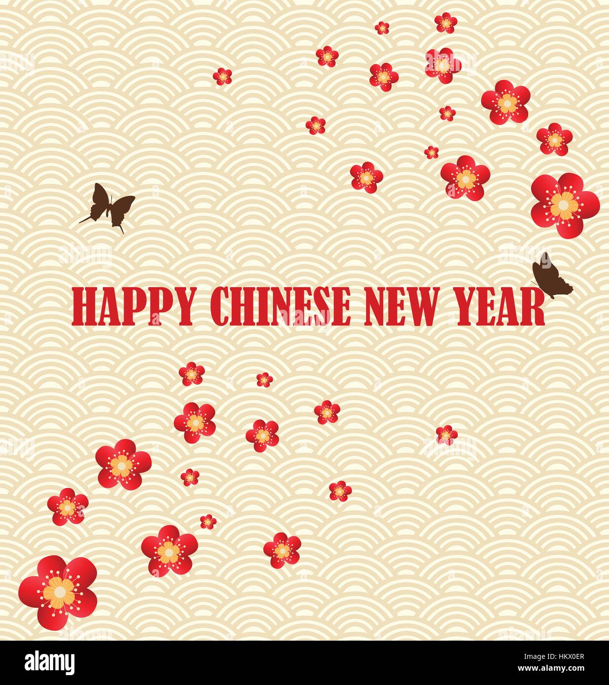 Chinese New Year Greeting Card. Vector Illustration Stock Vector Image ...