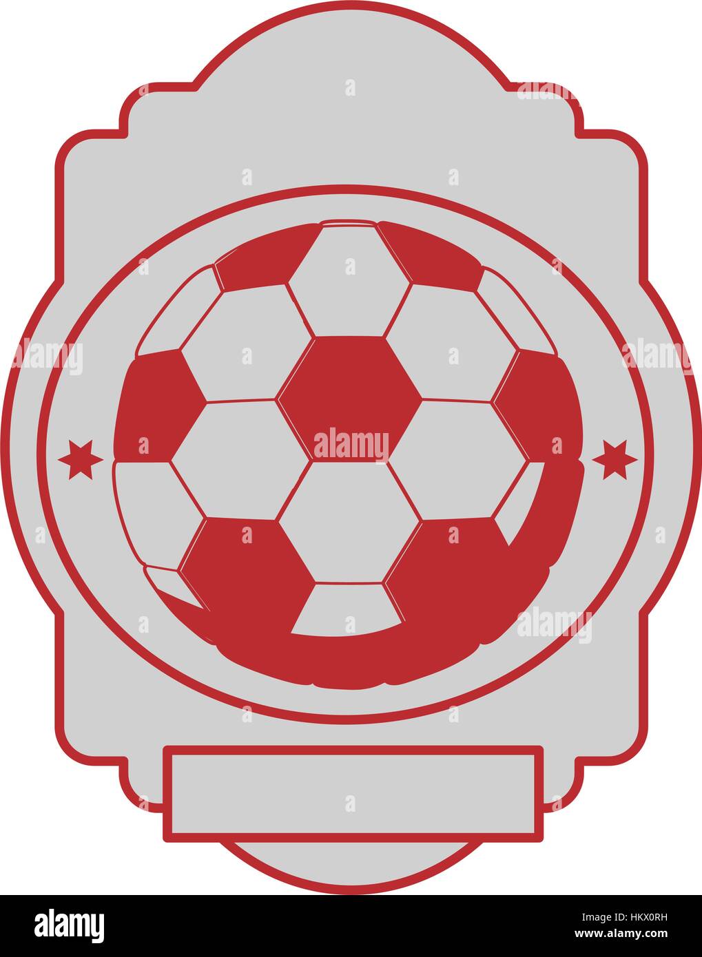 monochrome heraldic with soccer ball contour red vector illustration ...