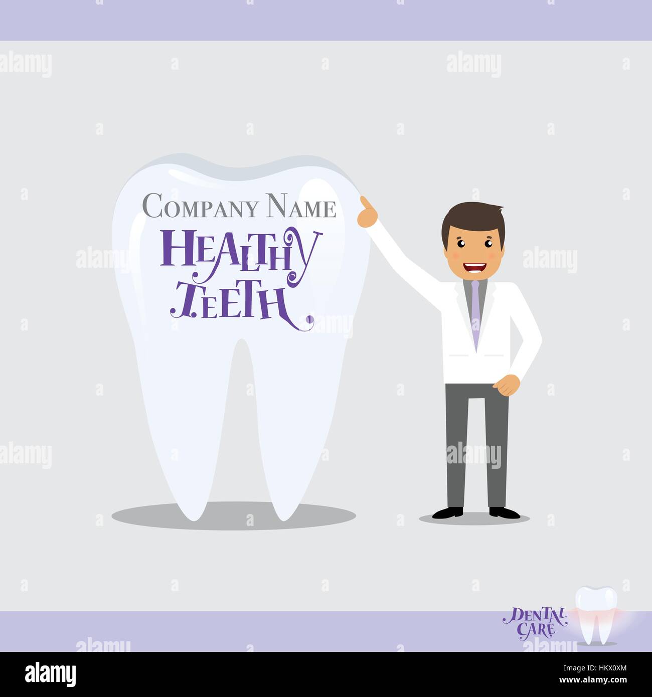 Cartoon Dentist with Healthy Clean Teeth. Vector illustration Stock ...