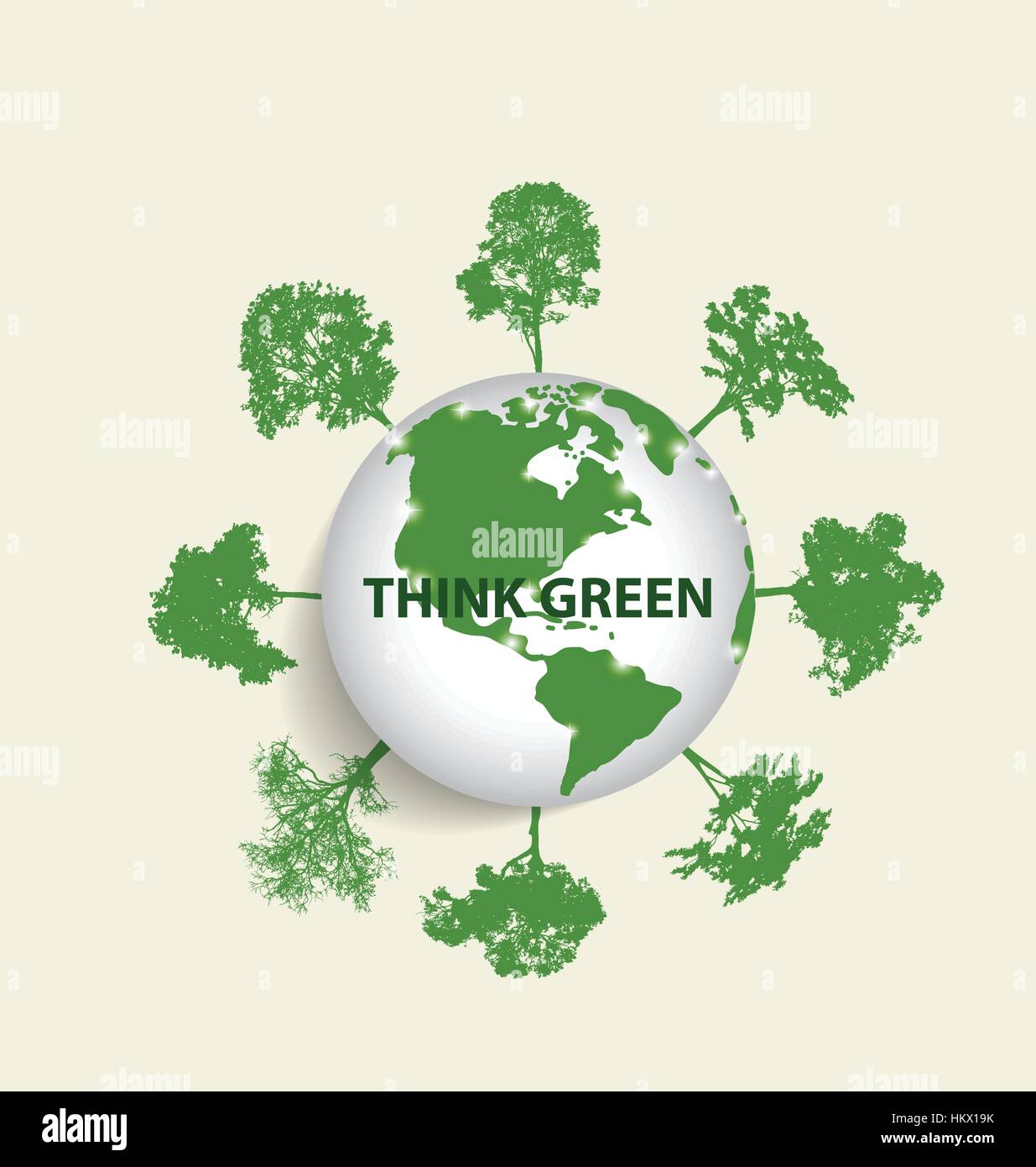 Green Eco Earth, Green earth with trees. Vector Illustration Stock ...