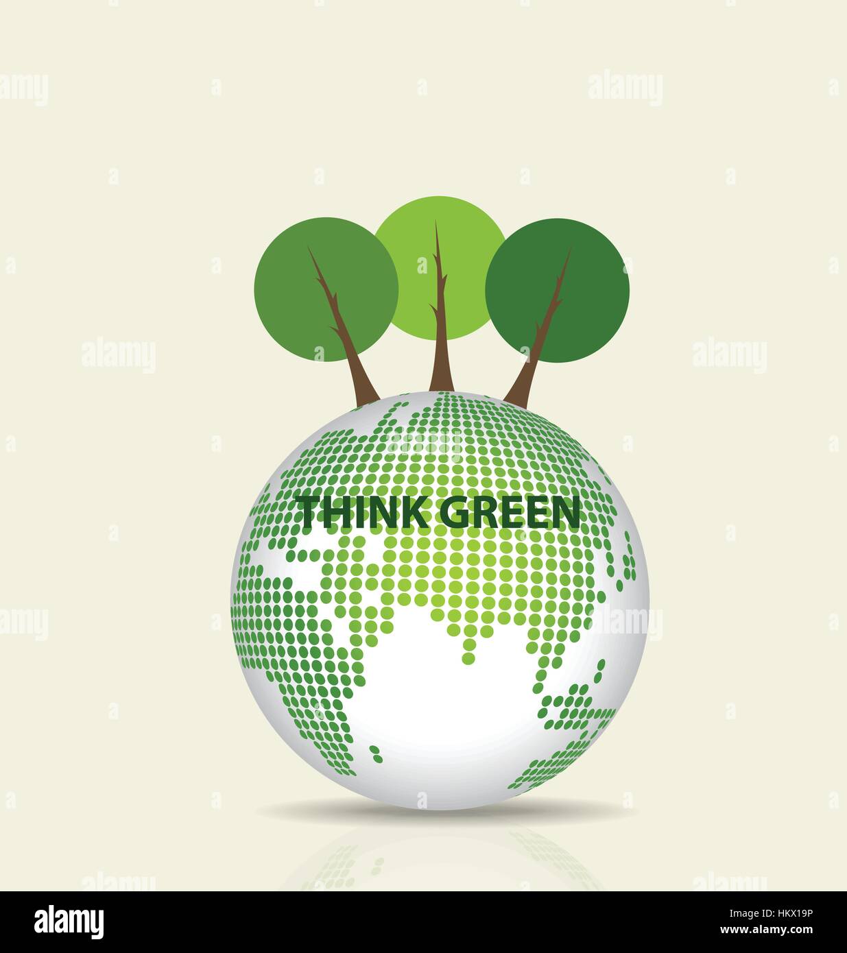 Green Eco Earth, Green earth with tree. Vector Illustration Stock ...