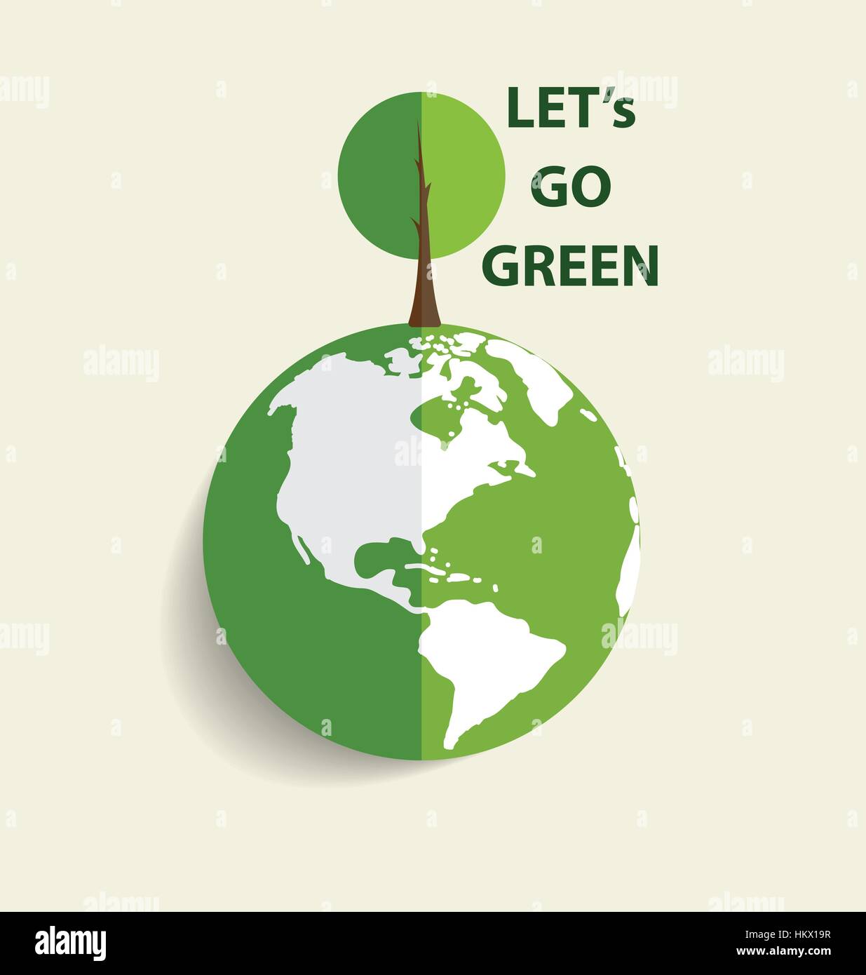 Green Eco Earth, Green earth with tree. Vector Illustration Stock ...