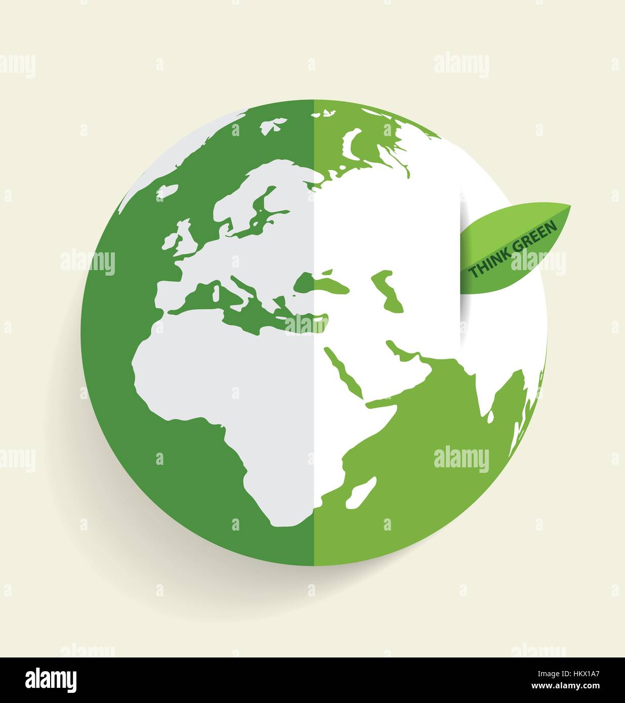 Green Eco Earth, Green earth with green leaf. Vector Illustration Stock ...