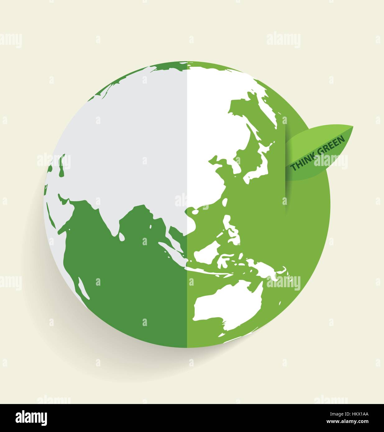 Green Eco Earth, Green earth with green leaf. Vector Illustration Stock ...