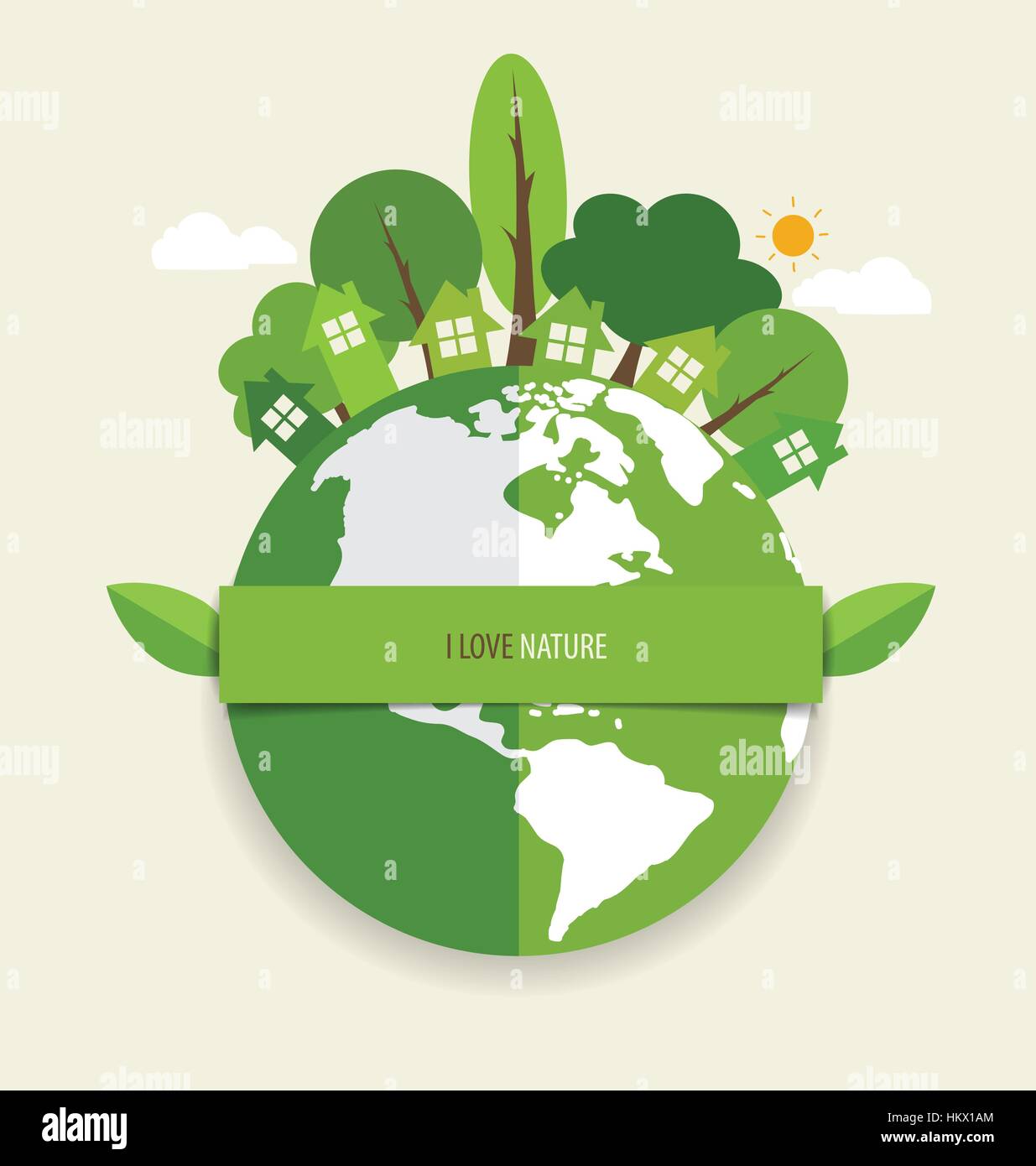 Green Eco Earth. Vector Illustration Stock Vector Image & Art - Alamy