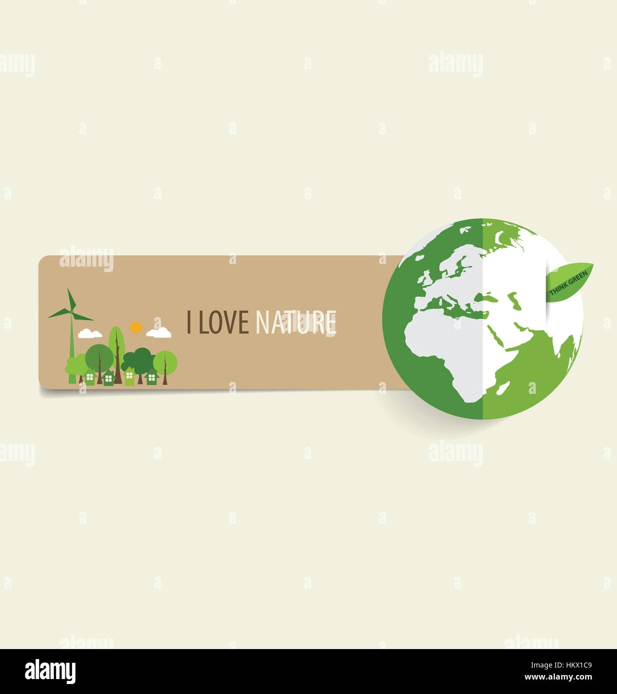Nature banner, Paper with Green Eco Earth, vector illustration Stock ...