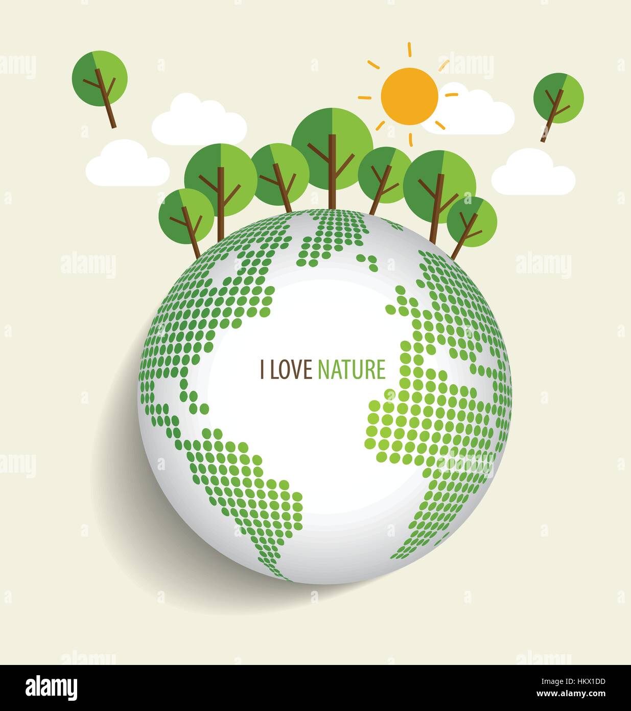 Green Eco Earth, Green earth with trees. Vector Illustration Stock ...