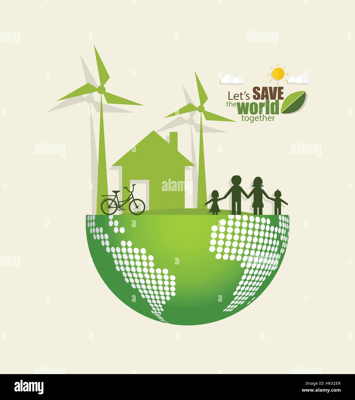 ECO FRIENDLY. Ecology concept with Green Eco Earth and Trees. Vector ...