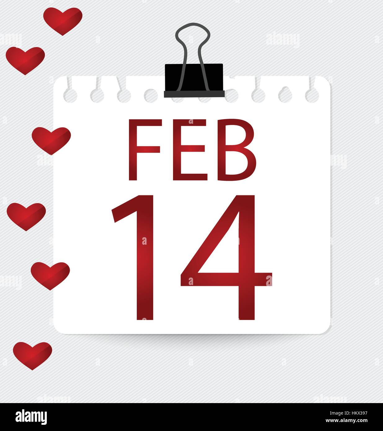 Valentine's calendar - 14 february. Vector illustration Stock Vector ...