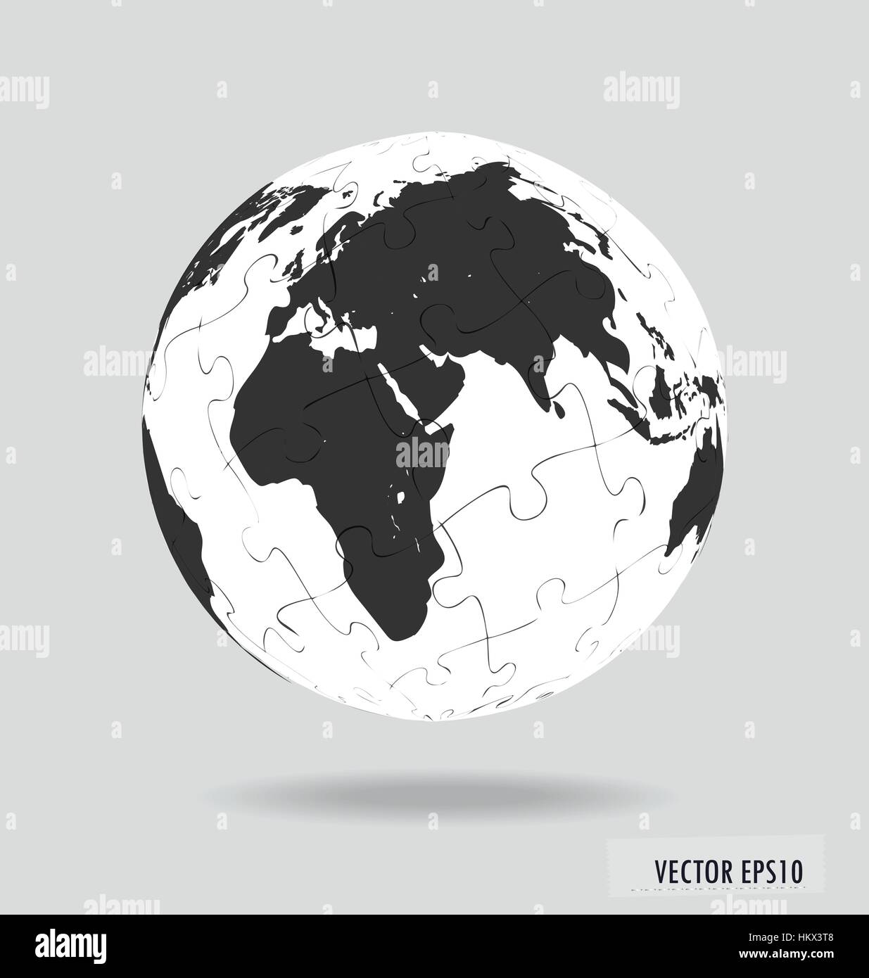 Puzzle globe. Vector illustration Stock Vector Image &amp; Art - Alamy