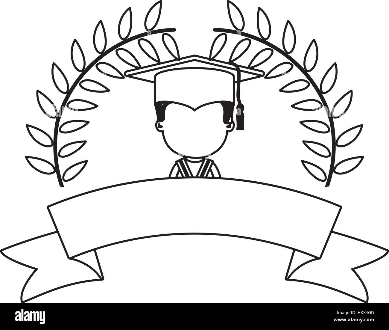 School boy wearing graduation cap Stock Vector Images - Alamy