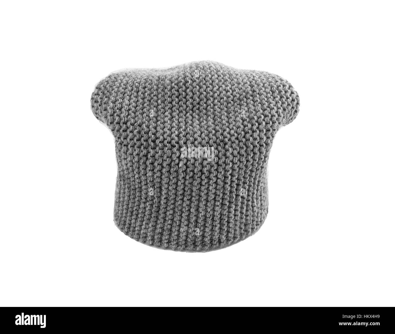 Gray winter hat. Stock Photo