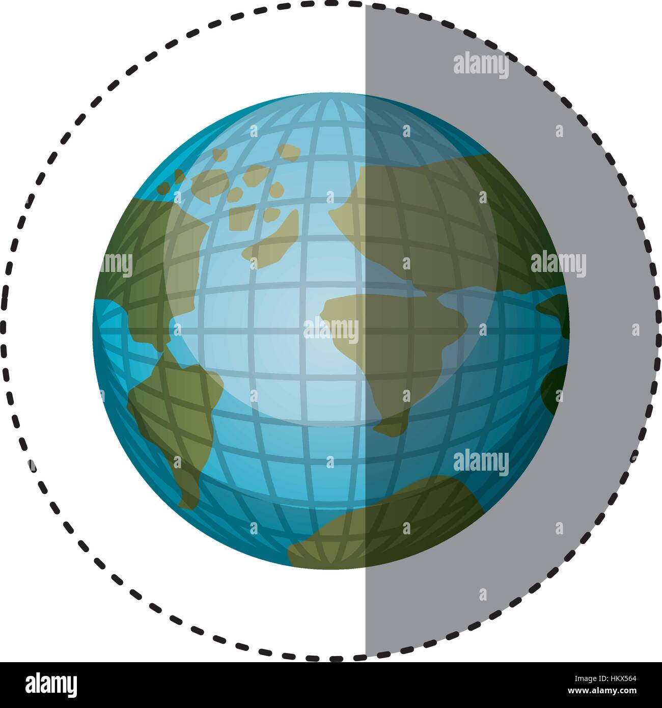 sticker earth map world in 3d vector illustration Stock Vector Image ...