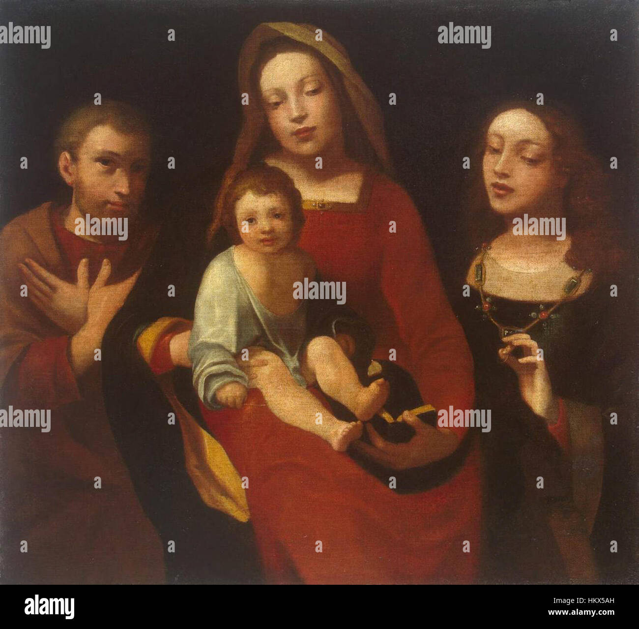 Giovanni Francesco Caroto - Madonna and Child with Sts Francis and Catherine - WGA4282 Stock Photo