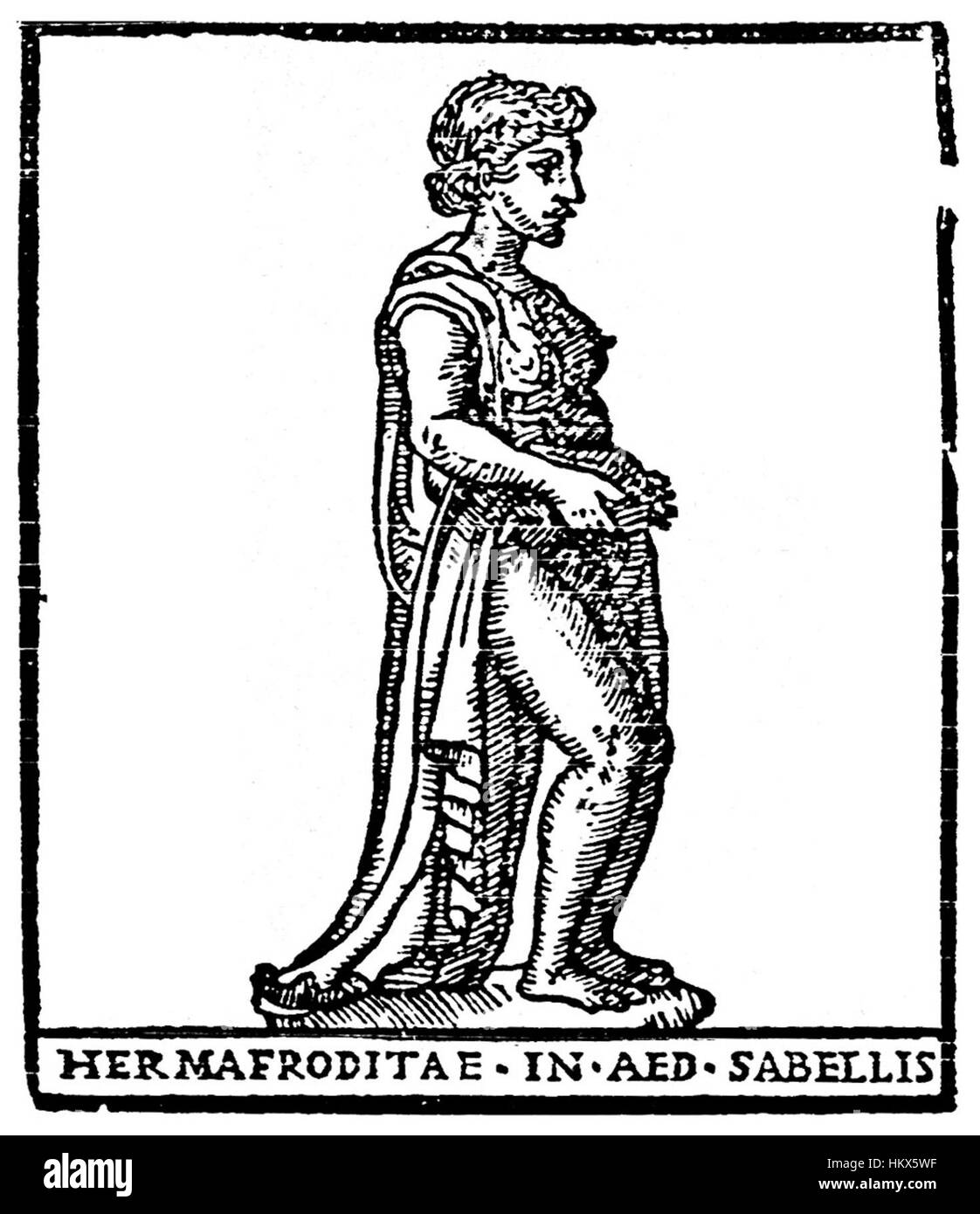Girolamo Franzini’s engraving 'Ermafrodito' from 1589 depicts the ...