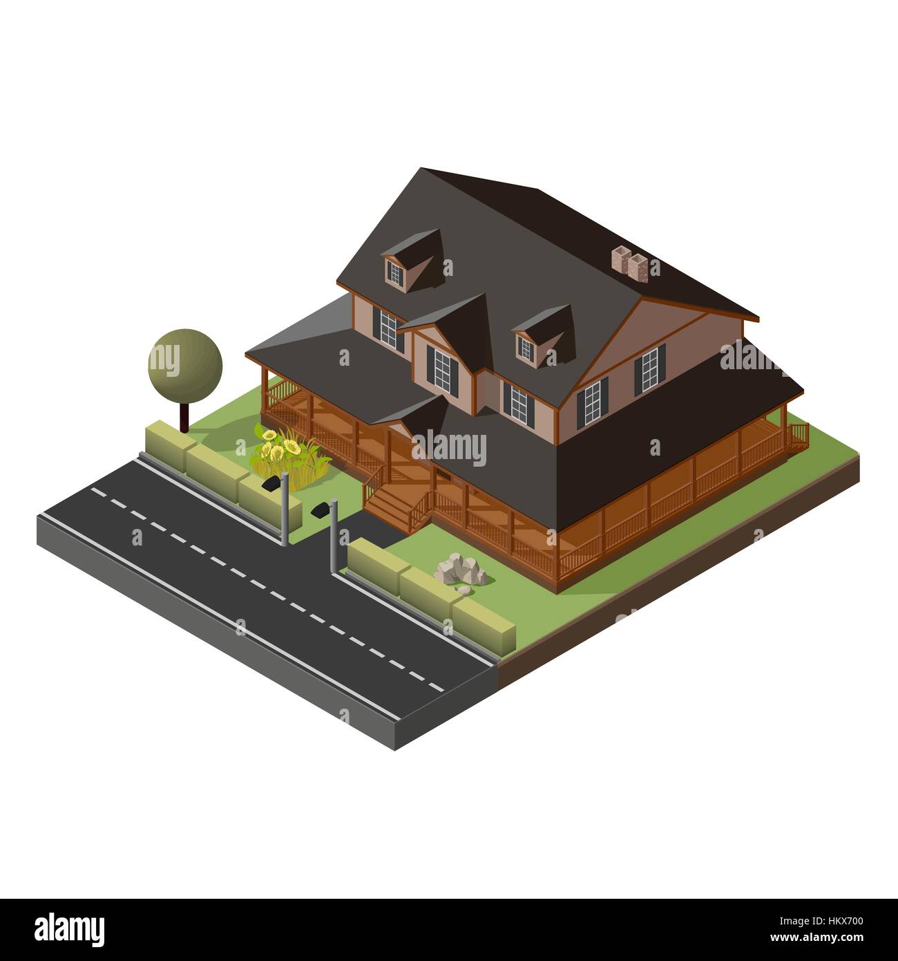 American Cottage, Small Wooden House Stock Vector Image & Art - Alamy