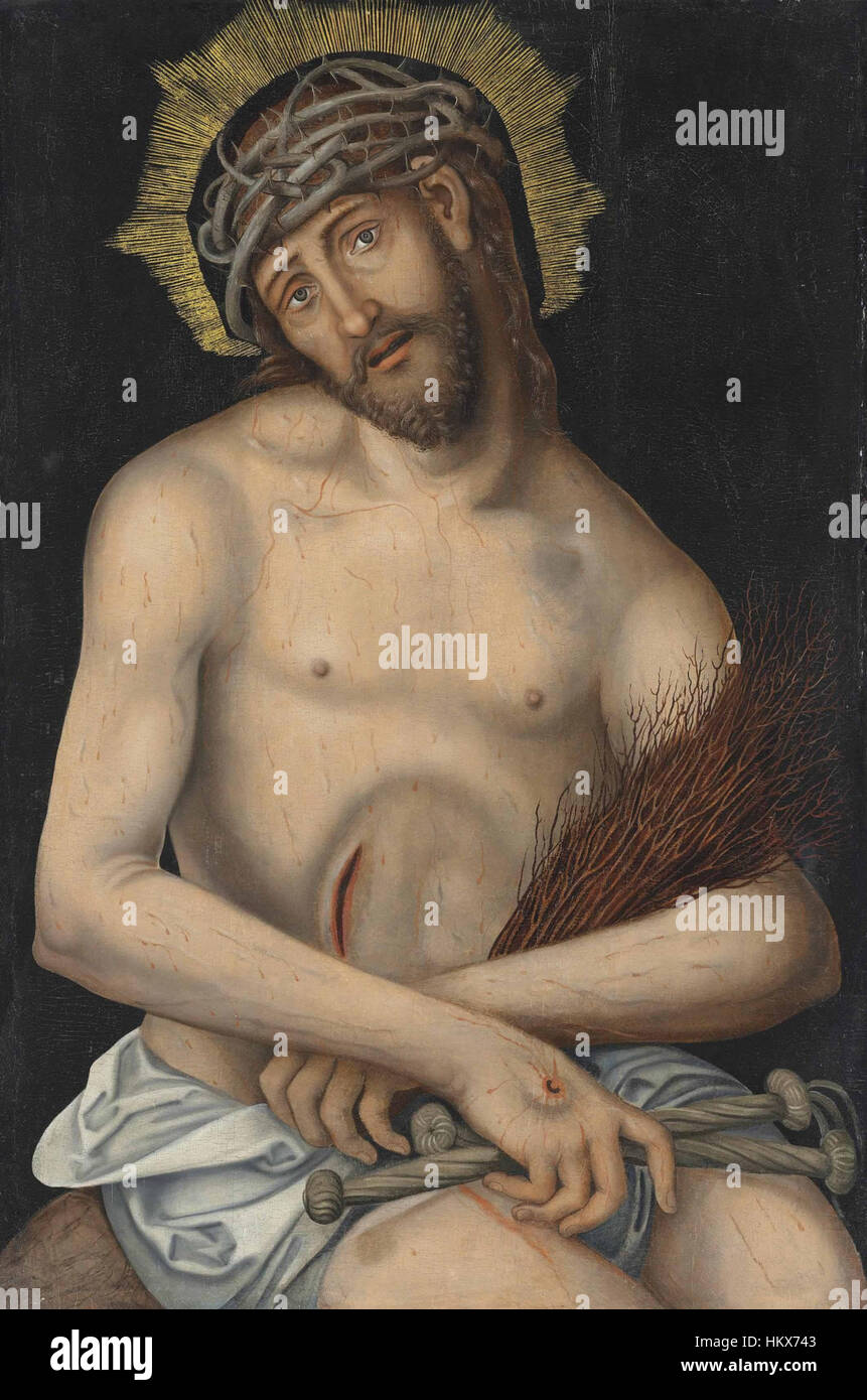 Lucas Cranach d.J. (Werkst.) - Christus als Schmerzensmann Stock Photo