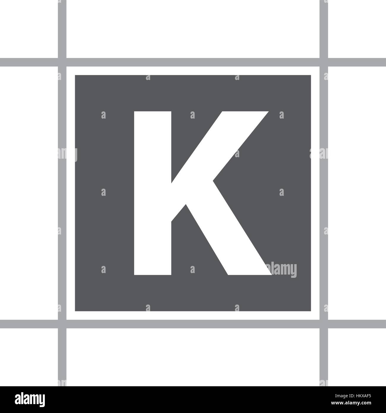 Letter K In Box Stock Vector