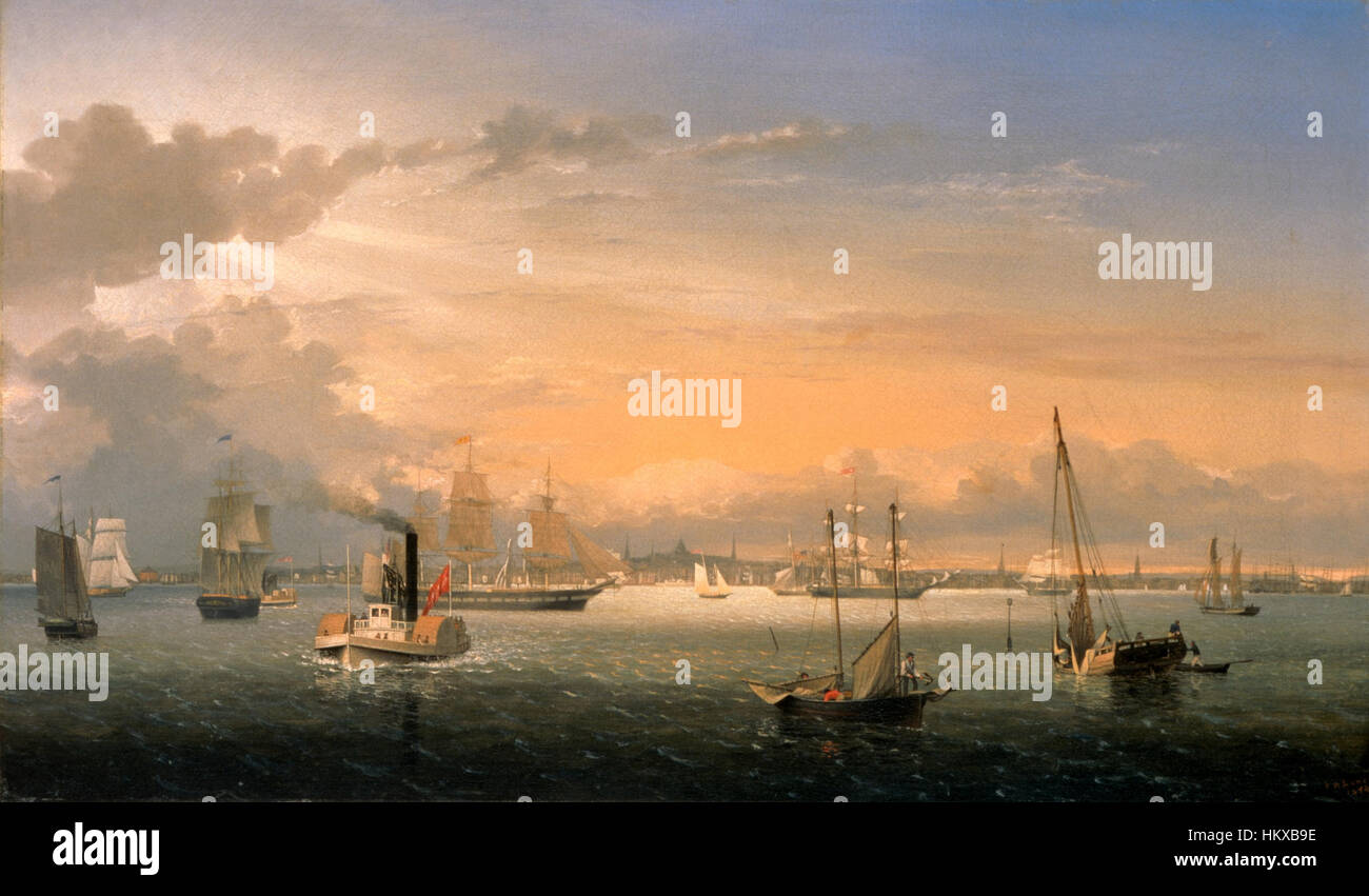 Boston Harbor by Fitz Hugh Lane, 1854 Stock Photo Alamy