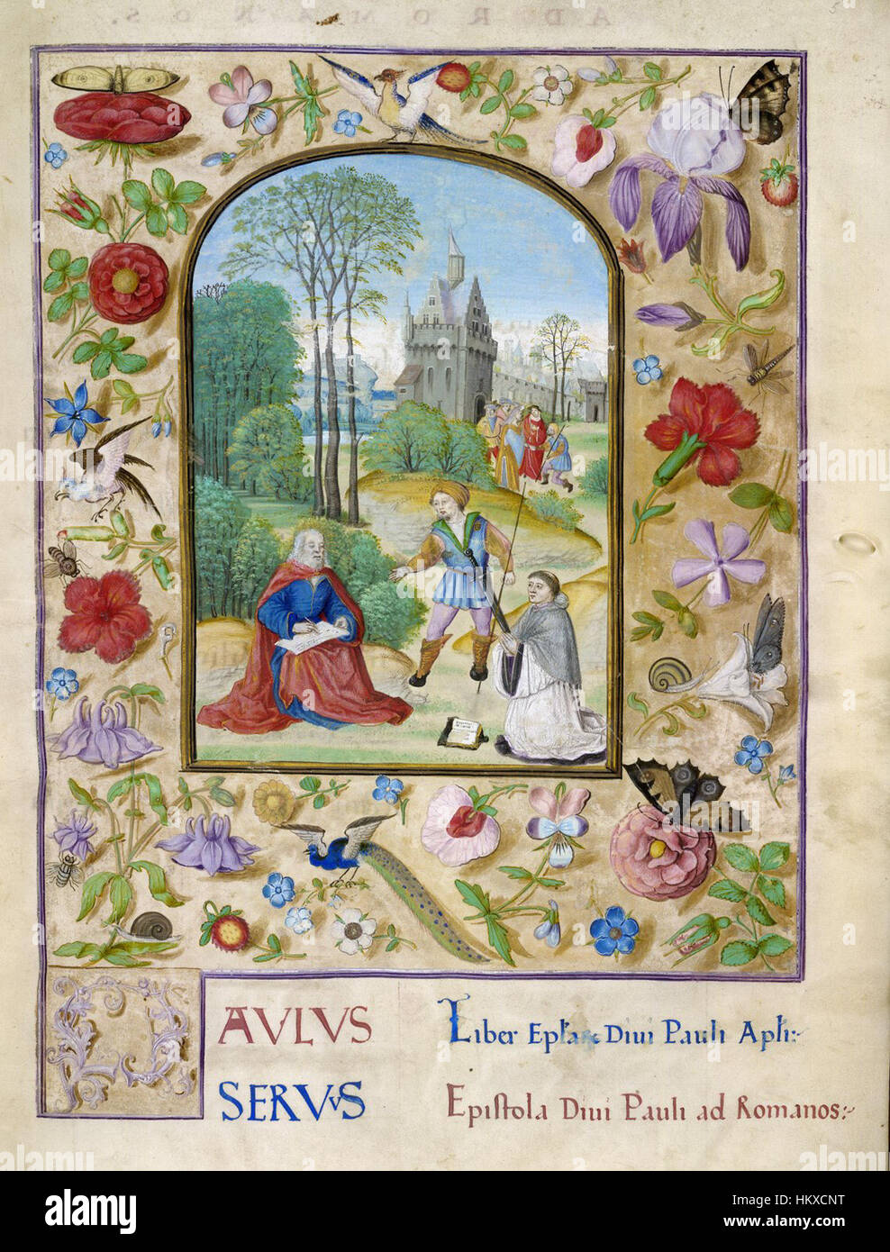 British Library MS. Royal 1 E V folio 5 St. Paul Writing His