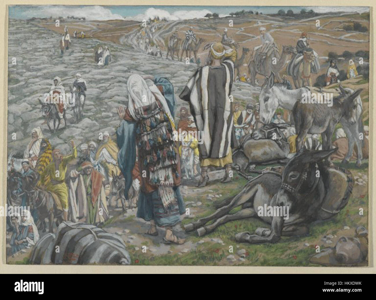 Brooklyn Museum - On Return from Jerusalem, It is Noticed that Jesus is Lost - James Tissot Stock Photo