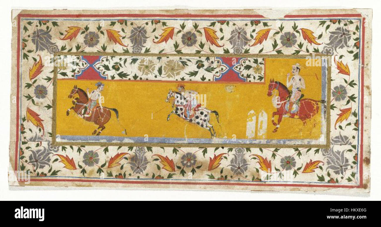 Brooklyn Museum - Section of a border with Polo Players Stock Photo
