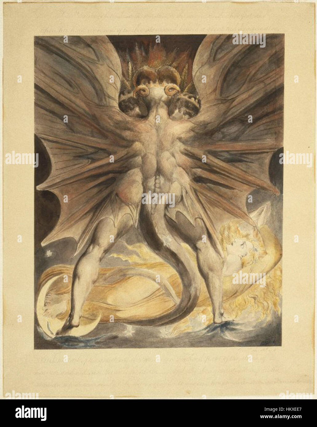 Brooklyn Museum - The Great Red Dragon and the Woman Clothed with the Sun (Rev. 12 1-4) - William Blake Stock Photo