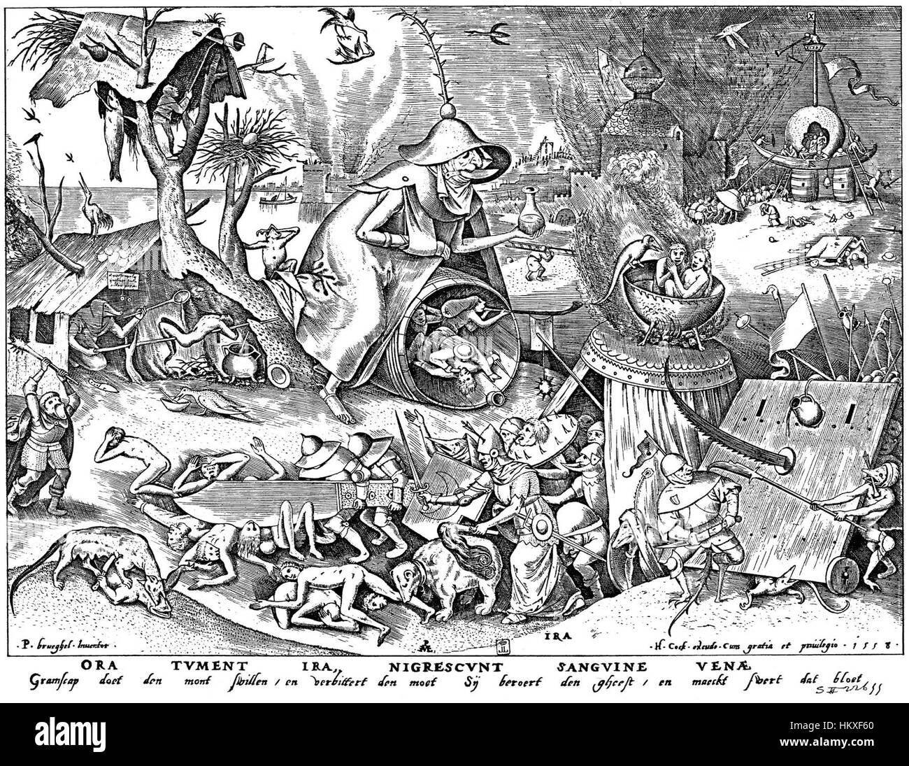 'Sieben Laster - Ira' by Pieter Brueghel the Elder portrays the sin of ...