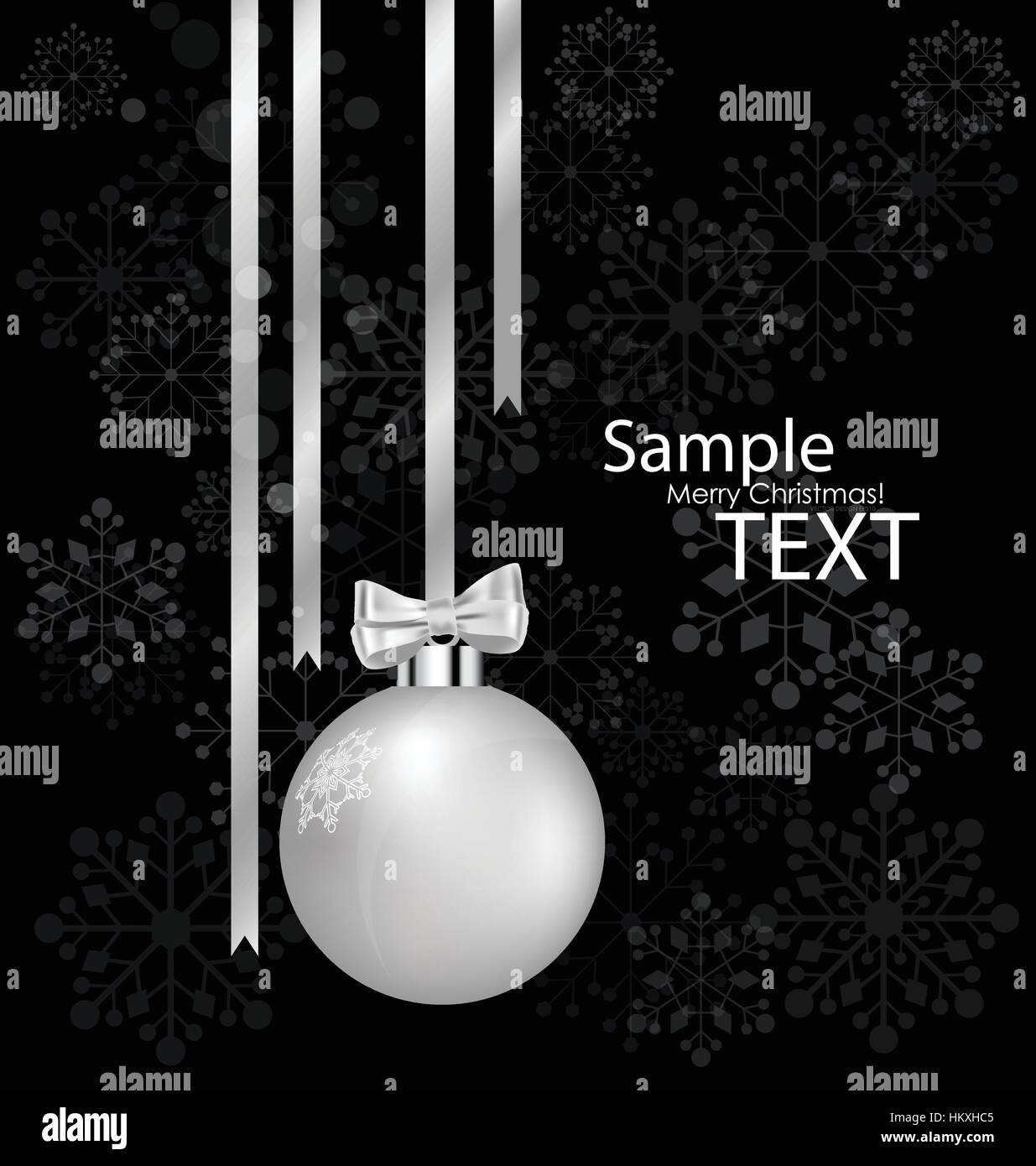 Red christmas ball with red ribbon and bow Black and White Stock Photos ...