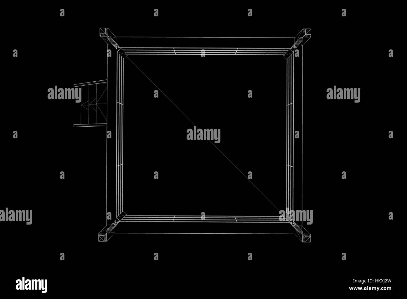 Boxing Ring in Hologram Wireframe. Nice 3D Rendering Stock Photo - Alamy