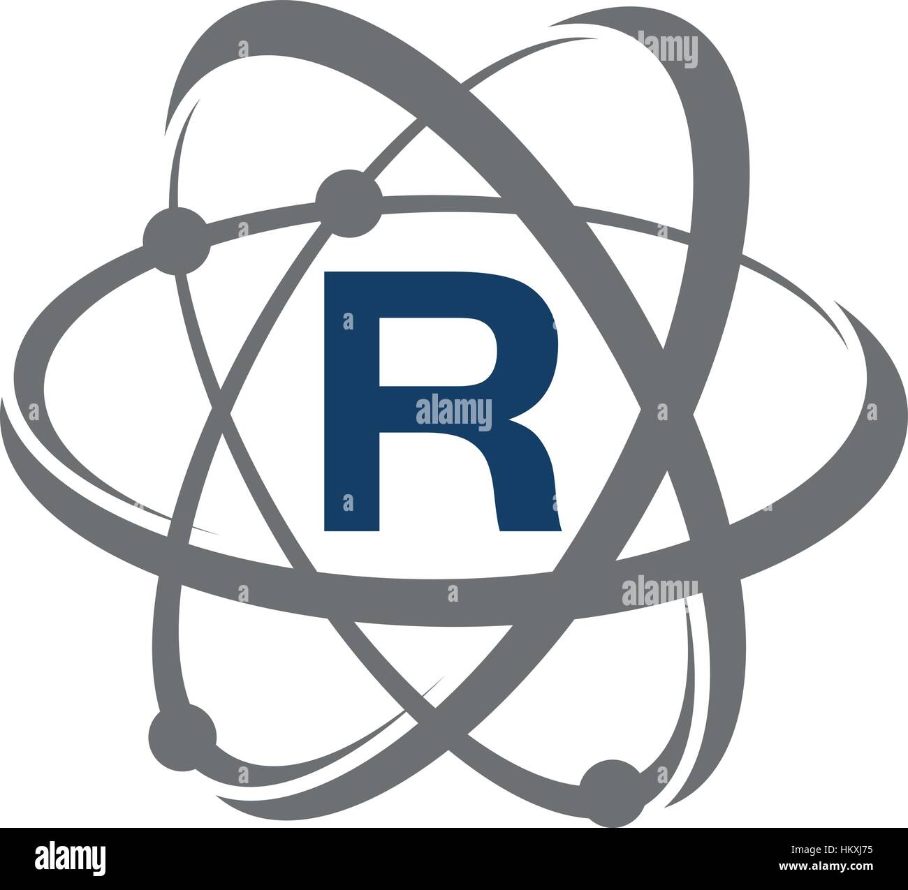 Atom Initial R Stock Vector