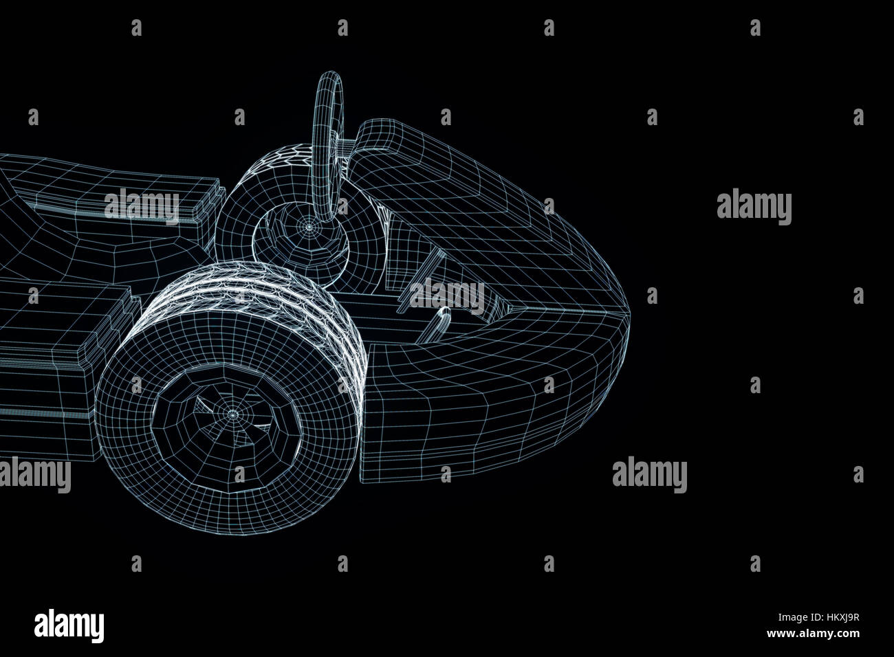 Wireframe Racing Game Racing Go Kart Hologram Wireframe. Nice 3D Rendering Stock Photo - Alamy